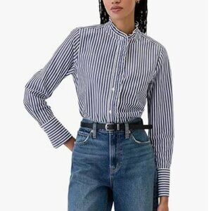 Gap Women's Long Sleeve Ruffled Button Down XXL